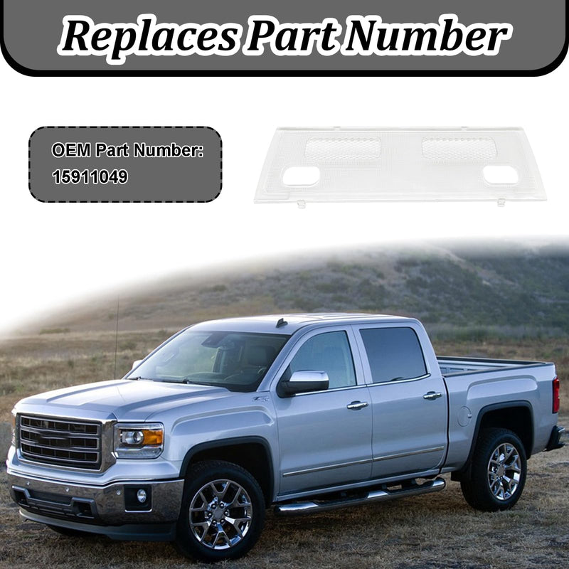 Interior Map Dome Light Cover, Overhead Console Reading lamp Replaces #15911049, Compatible with 2007-2013 Chevy Avalanche Silverado Suburban Tahoe GC Sierra Yukon Cadillac Escalade
