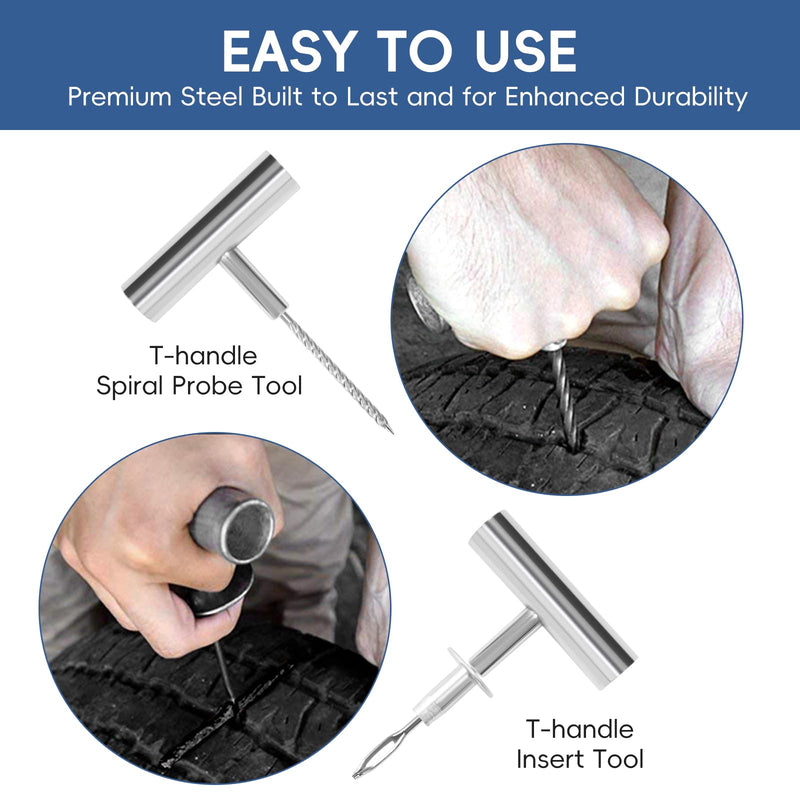 PINKJOY Tire Plug Kit with Plugs 36 Pcs for Car, Motorcycle, ATV, Jeep, Truck, Tractor Flat Tire Puncture Repair Tools