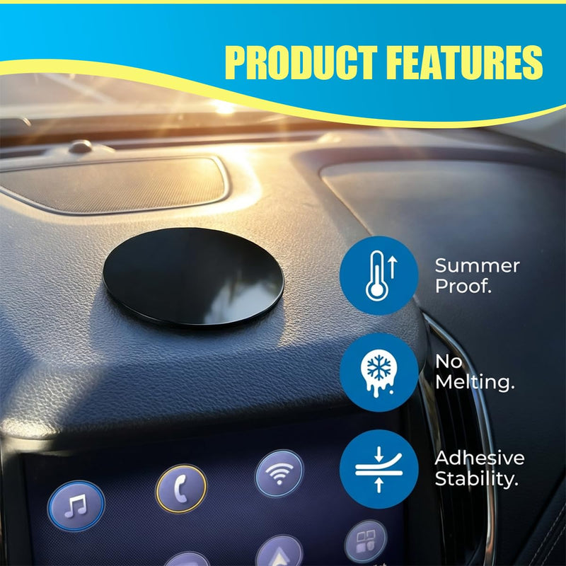 Car Dashboard Pad Mounting Disk for Suction Cup Phone Mount, 2.77" Heat-Resistant Round Auto Cell Phone Holder Sticky Pads, Strong Adhesive GPS Mount Disk Replacement(2PCS) 2PCS