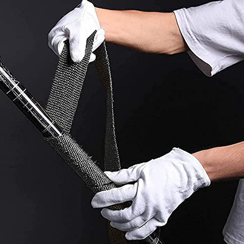 Deecam Exhaust Heat Wrap, 2'' x 16.5' Black Fiberglass Heat Resistant Exhaust Wrap Roll for Motorcycle, Car Exhaust Pipe Heat Insulation Muffler Tape with 10 Stainless Locking Ties 5M
