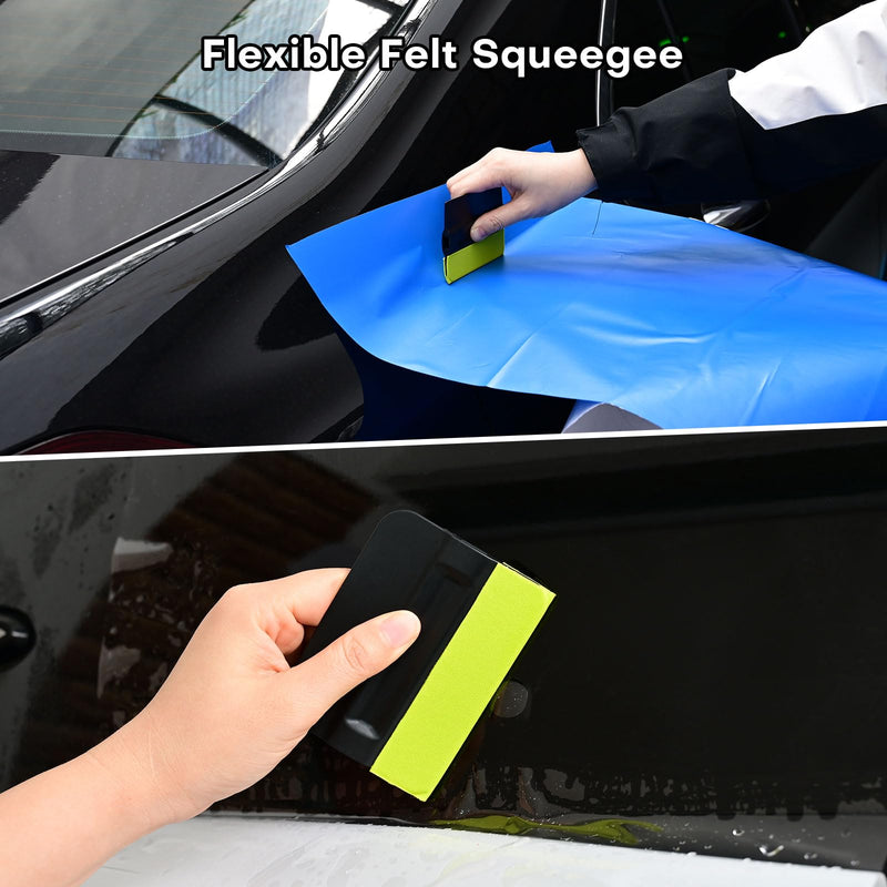NEWISHTOOL Vinyl Wrap Tools 2-Inch Sponge Seam Roller for Uneven Textured Areas, Car Wrapping Rivet Roller Tool Felt Squeegee for Decal Film Application Wallpaper Smoothing