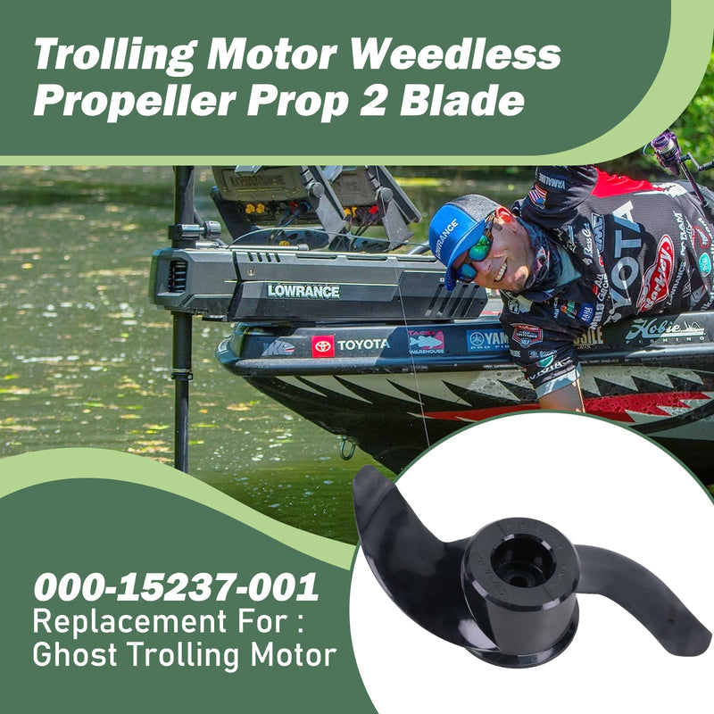 000-15237-001 Trolling Motor Weedless Propeller Prop 2 Blade Replacement for Ghost Trolling Motor