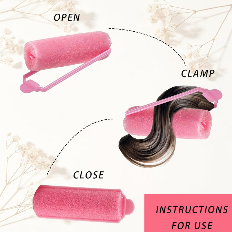 12pcs Foam Rollers Hair Soft Sponge Curlers for Sleeping Overnight | Large Small Sizes Comfortable and Easy Flexible for Volume Heatless Diy Foam Roller Hair Styling Tools for Home Salon Women