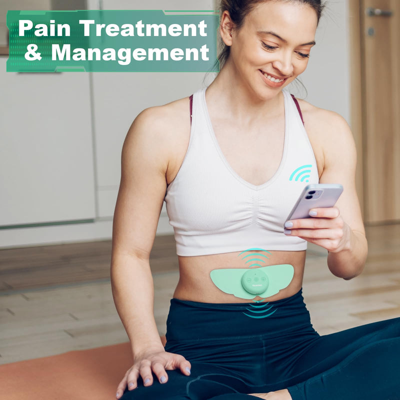 Wireless Tens Unit Muscle Stimulator for Pain Relief, 26 Mode 25 Intensity APP Controlled Bluetooth Wireless TENS & EMS Muscle Stimulator - Used to Relieve Pain in All Parts of The Body (Green) Green