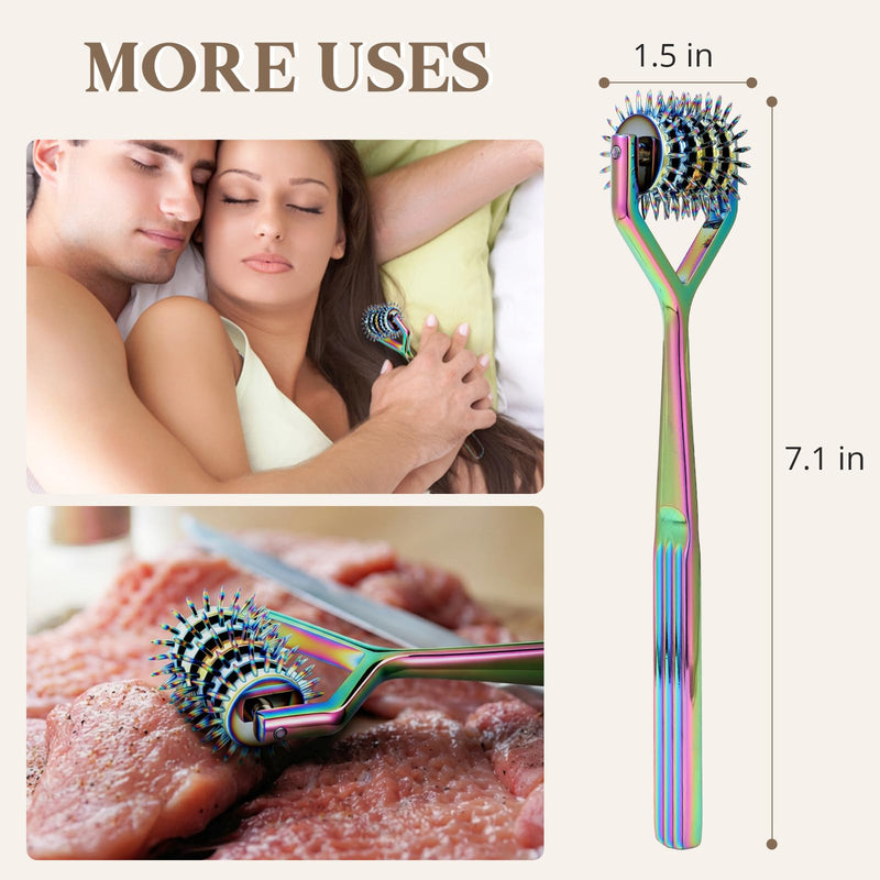Wartenberg Pinwheel Stainless Steel Sensory Wheel, 5 Head Rainbow Pin Wheel – Neurological Diagnostic Tool for Nerve Sensitivity Testing, with Anti-Slip Handle