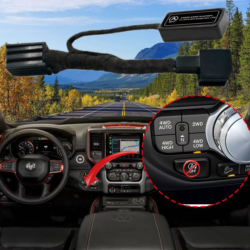 for 2019-2024 Dodge Ram 1500 - Auto Start Stop Eliminator - Compatible 2019-2024 Dodge Ram 1500 Accessorie | Easy-Install Autostop Eliminator - with no wire cutting or programming needed