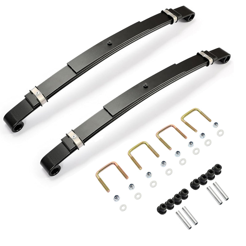 KUAFU 3 Leafs Spring Kit Rear Compatible With EZGO TXT 1996-2013 Golf Cart w/Bushings Sleeves Black Heavy Duty Set of 2 Durable