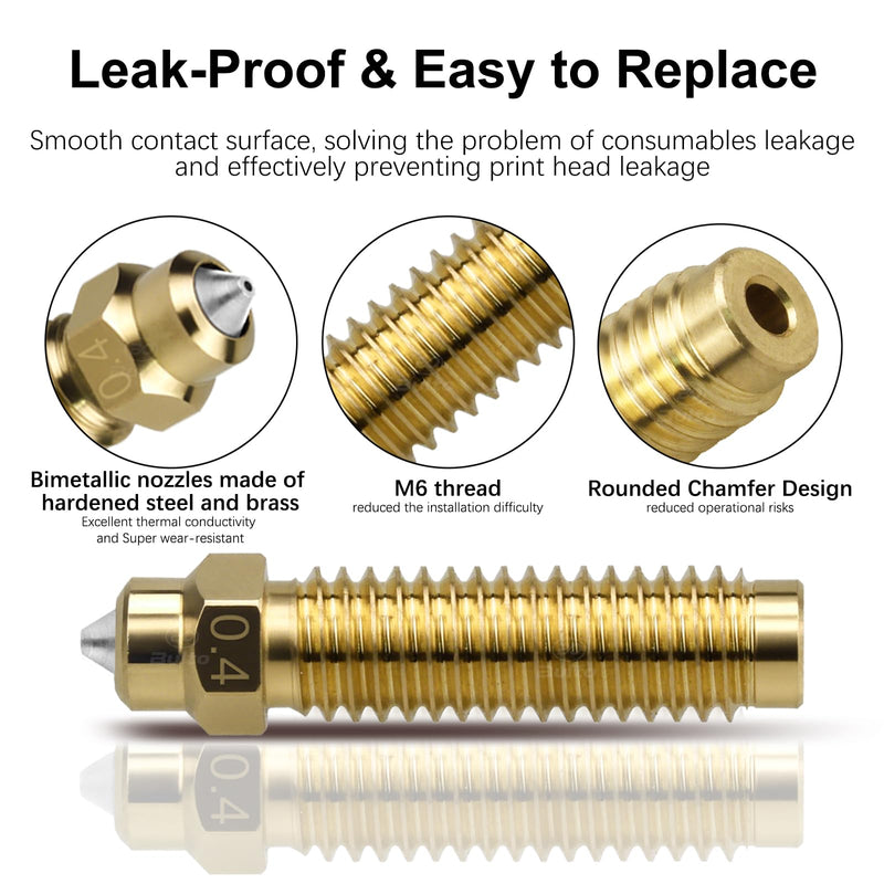2 Pack 0.4MM Centauri Carbon Hotend with Brass Hardened Steel Nozzle, 3D Printer Print Head Extruder Part for Elegoo CC Accessories with Extra 2 Silicone Covers and 2 Nozzle Cleaners 2 Pack Hotend Kit
