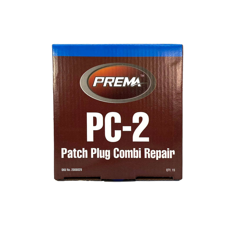  [AUSTRALIA] - PREMA PC-2 Combi 1/4 inch Tire Repair Units w/Wire Lead- Tire Patch and Plug Combination Unit for Permanent Flat Tire Repair. Box of 15 Units. Use in Automotive, Truck, Agricultural Farm Tire Repair
