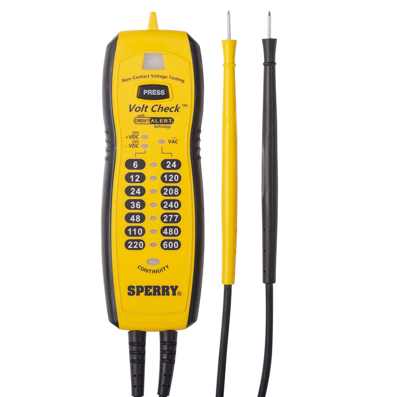 Sperry Instruments VC61000 Volt Check Voltage & Continuity Tester, Black & Yellow