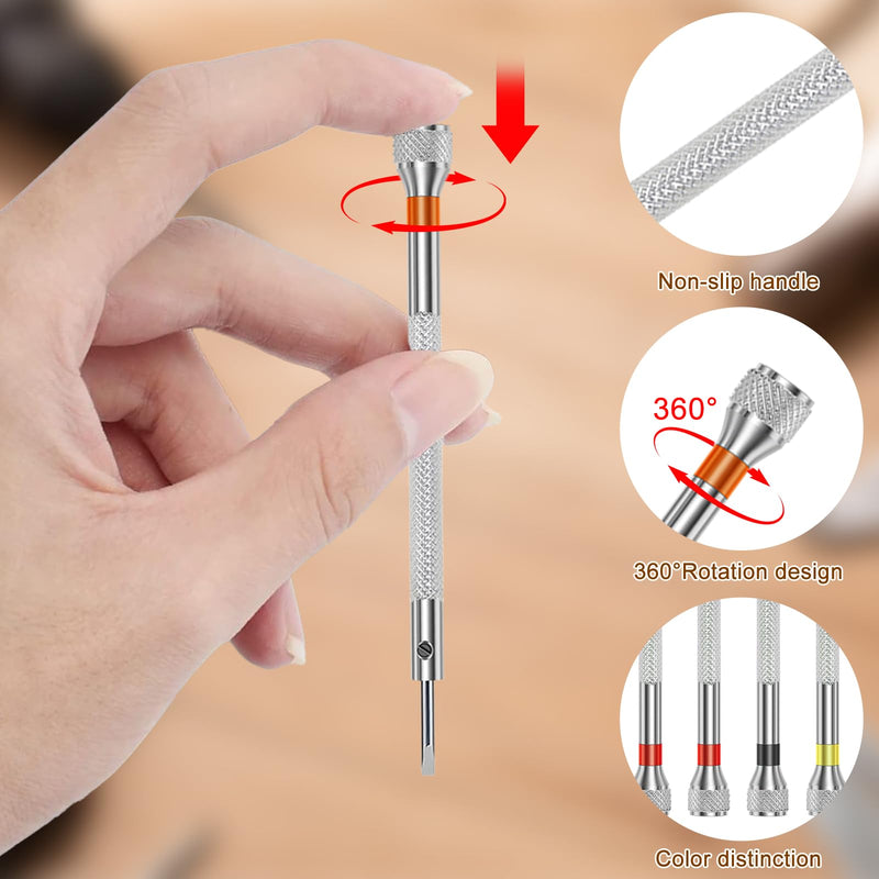 39pcs Precision Watch Screwdriver Set 0.6-2.0mm Small Jewelers Screwdriver Set High Hardness Steel Micro Cross Screwdriver Kit Glasses Repair Kit for Watch Eyeglasses Jewelry Work Electronics Repair 39