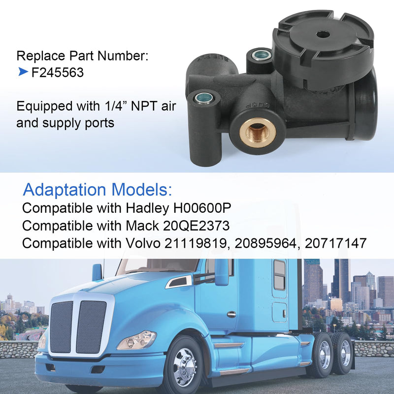 Cabin Air Height Leveling Control Valve Kit Replacement For Hadley H00600P, Mack 20QE2373, Replace F245563