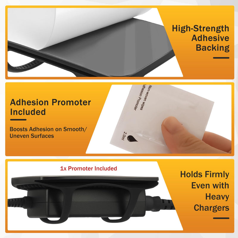 Under Desk Laptop Charger Holder Silicone Power Brick Mount with Adhesive | Universal Silicone Flexible Non-Slip Power Adapter Organizer with Ventilated Design for Home, Office, Gaming Desk Dorm 1pc