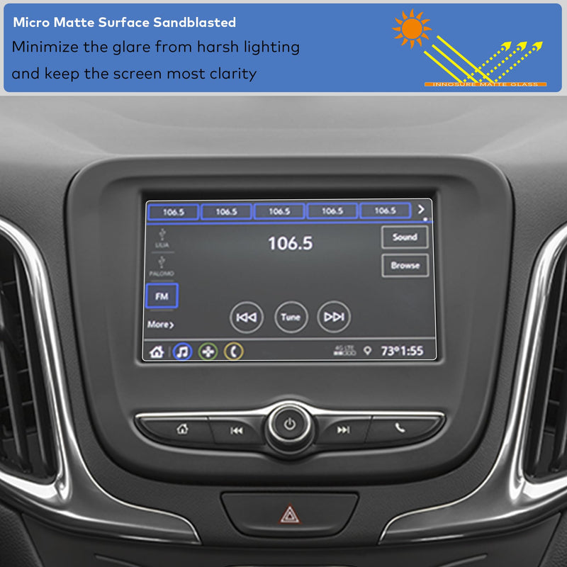 Tempered Glass Screen Protector for 2018 2019 2020 2021 2022 2023 2024 Chevrolet Chevy Equinox 7-Inch Touchscreen Anti Glare (Matte) (2018-2024) 7" - Matte