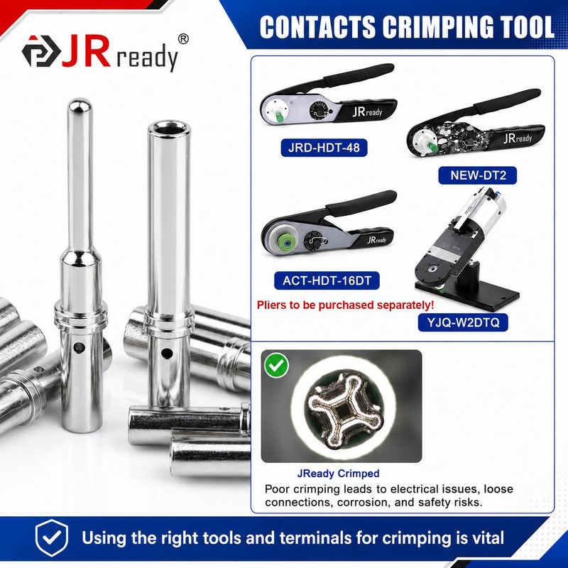 Deutsch Connector Pins and Sockets,Barrel Style Contact Pin Kit16-20AWG,13A | ST6364-050 Male and Female Solid Terminals Connectors, 50 Pairs Sizes 16 Deutsch Contact Kit 0460-202-16141P/0462-201-16141S Solid Contact Size 16:13A (Max),16-20 AWG