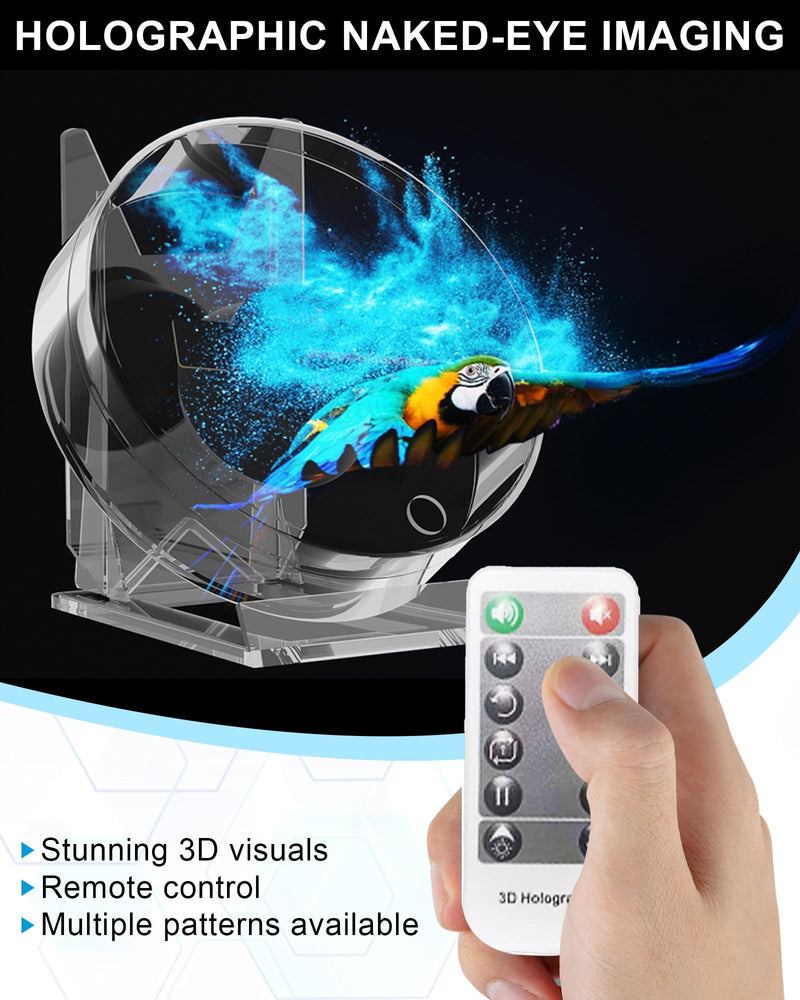 3D Hologram Fan, Magikeration 4.72 Inch 3D Holographic Fan Projector with Cover Picture Spinner for Halloween,Christmas,Thanksgiving,Easter,Parties (12cm, 4GB)