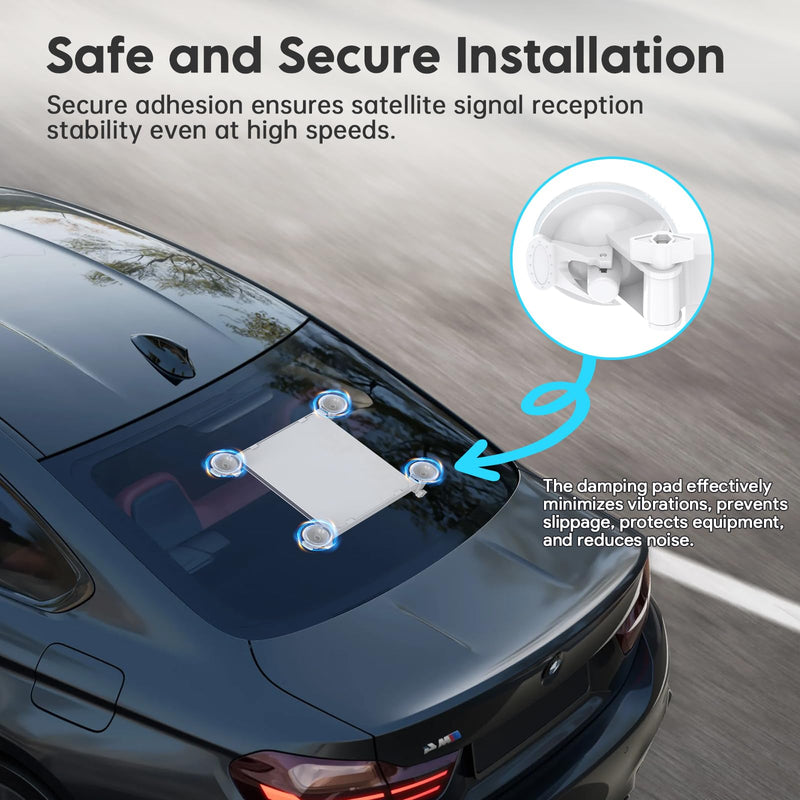EDUP LOVE® Starlink Mini Suction Cup Mount for Car Window & Sunroof | Fits Starlink Mini & Mini X, Strong Vacuum Base Window Mount, Vibration-Proof Starlink Mini Car Mount Kit for RV, Boat, Truck Starlink Mini Suction Mount, White