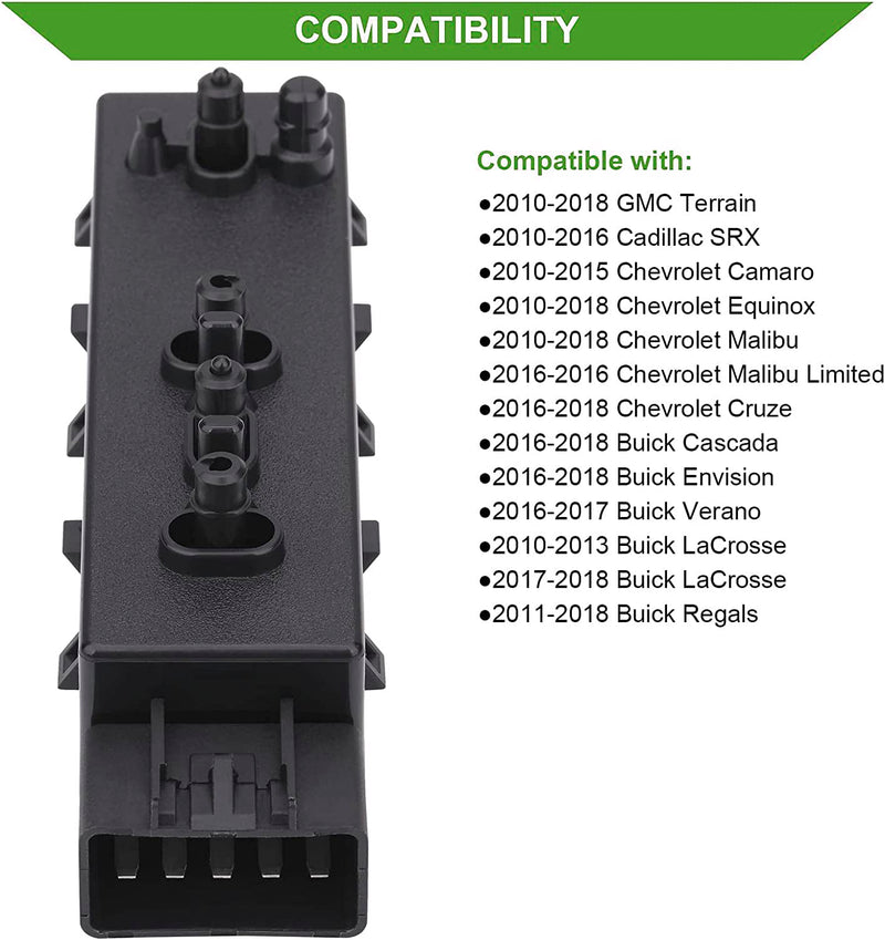 Power Seat Switch Recliner Tilt Adjust Control 8 Ways Front Left Driver Side Compatible with Chevrolet Chevy Camaro/Equinox/Malibu 2010-2019,Cadillac/Buick/GMC Replacement OEM 25974714 12451497