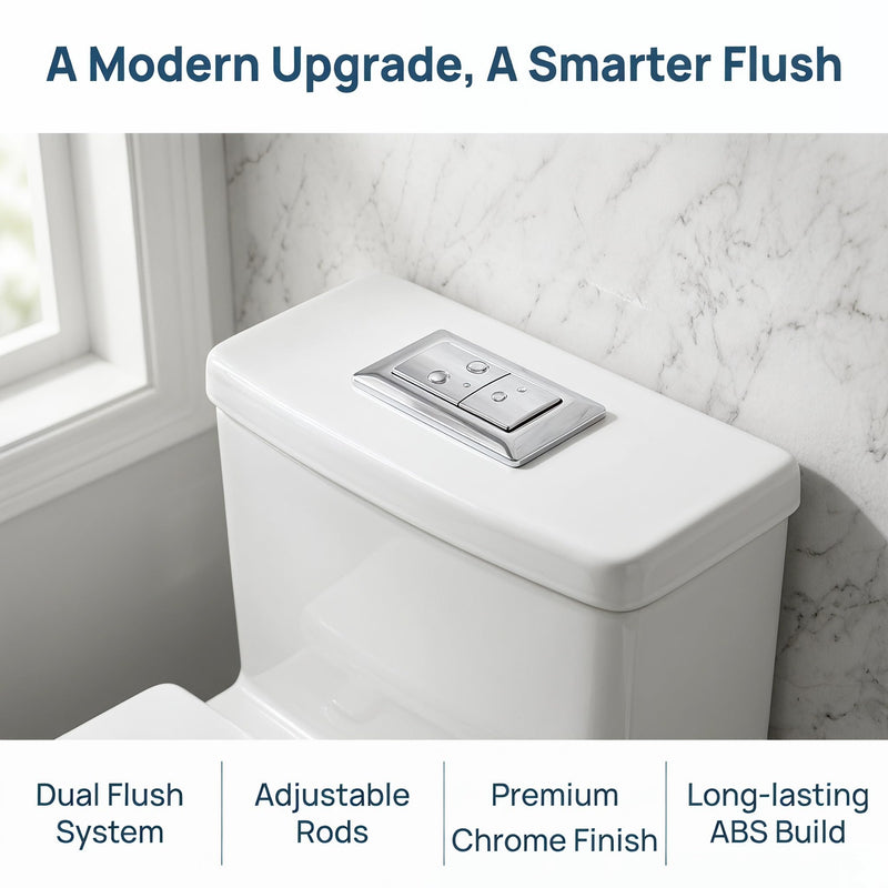 WOFASHPURE Toilet Flush Button Replacement, Dual Push Button Toilet Tank | Dual Flush Toilet Button Kit, Universal Toilet Tank Replacement with Adjustable Thread Rod for Bathroom Repair