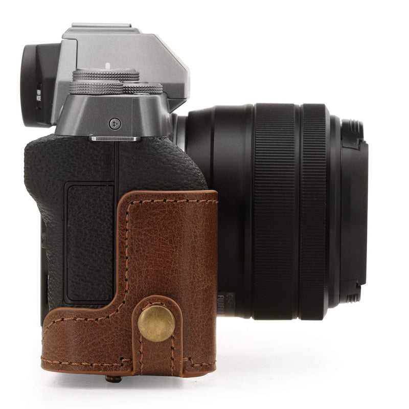 MegaGear MG1884 Ever Ready Genuine Leather Camera Case Compatible with Fujifilm X-T200 (XC15-45mm) - Brown
