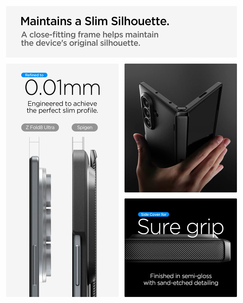 Spigen Slim Armor Pro MagFit for Galaxy Z Fold 8 Ultra Case, Black | Spring Hinge Protection, Air Cushion Technology, Compatible with MagSafe, SecuLink, Camera Plateau Protection