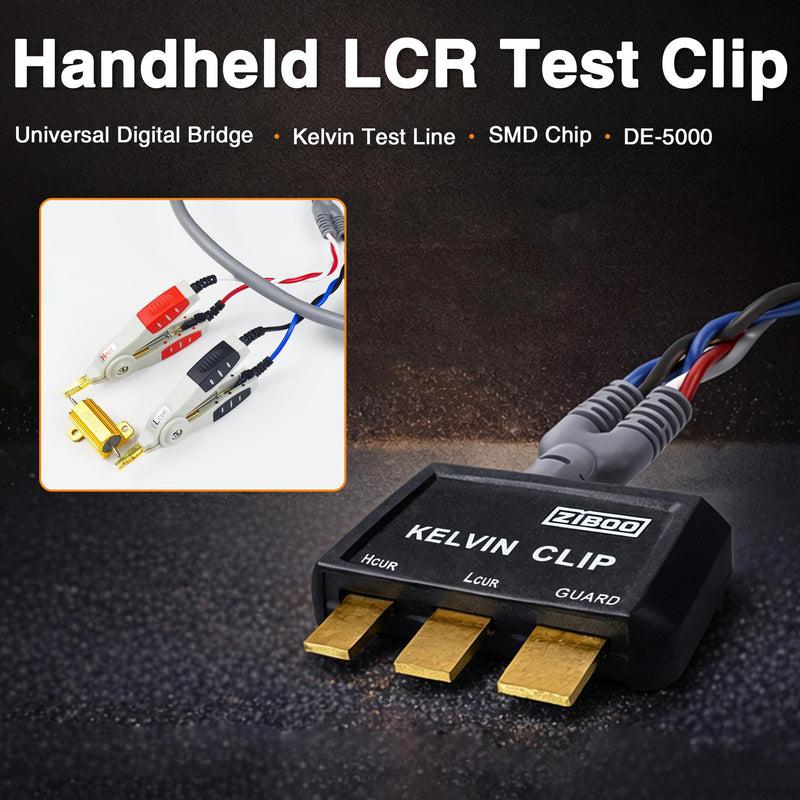ZIBOO ZB-L100K Handheld LCR Test Clip Universal Digital Bridge Kelvin Test Line SMD Chip use for DE-5000 LCR Meter