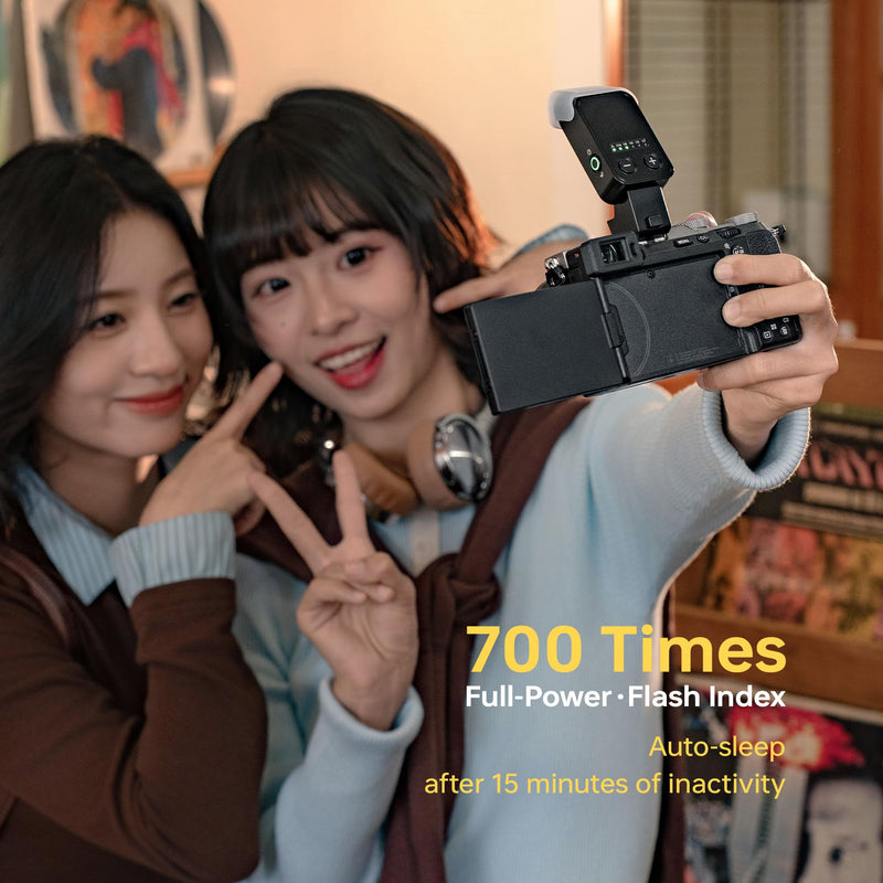 VILTROX Vintage Z2 Mini TTL On-Camera Flash for Fujifilm, GN6 Hot Shoe Speedlite, 5-Step Manual Power Control, 700 Full-Power Flashes 10Ws, Detachable Softbox（Black） Vintage Z2-F Flash