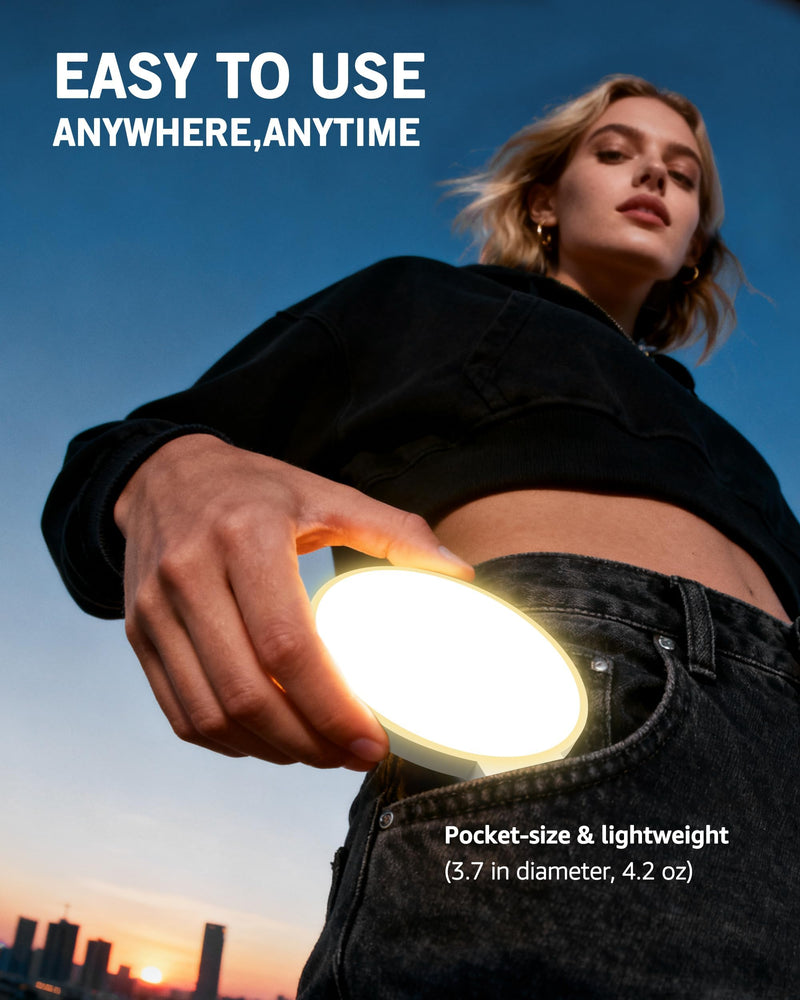 NiceVeedi 3 Color Soft Selfie Light Phone Light with Clip, Portable Edge-lit Ring Light, Rechargeable Video Conference Lighting for iPhone/Selfies/Makeup/Live Streaming/TikTok/Vlog/Zoom/Video Calls