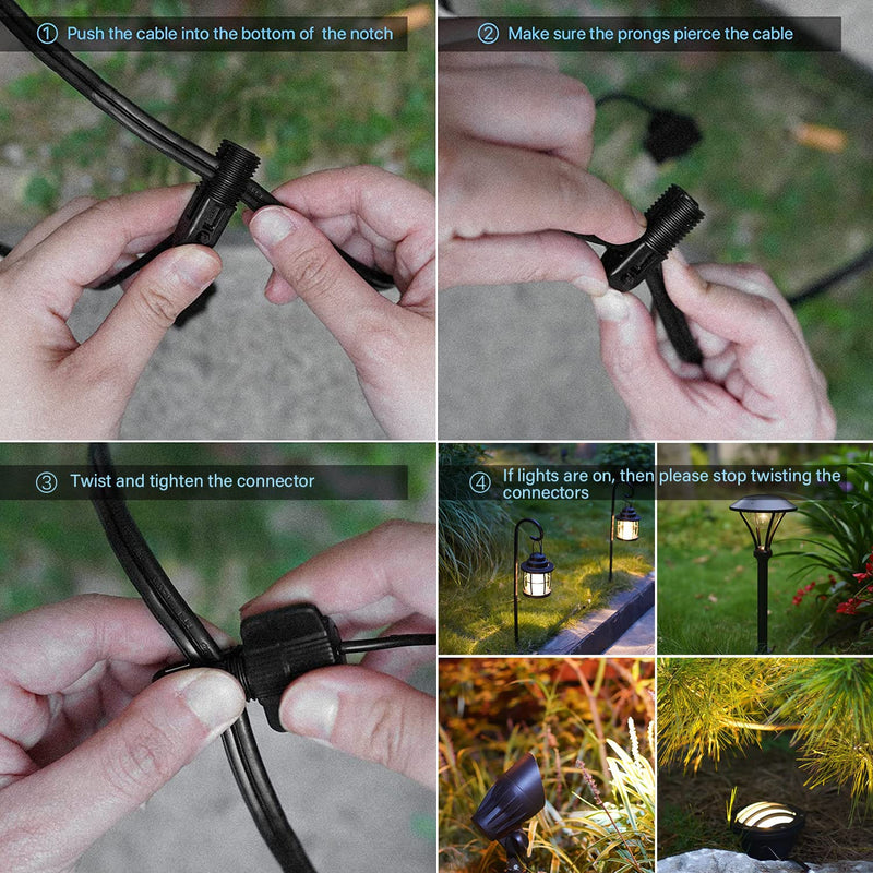 GOODSMANN Low Voltage Pathway Lights Landscape Lighting Outdoor Path Lights Wired LED 1W 60 Lumens 3000K Aluminum Housing Walkway Driveway Light with Stake Connector LED 1PK
