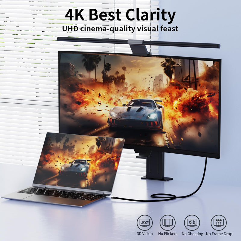Long 16.5FT Right Angle USB C-C 3.2 Gen 2x2,20Gbps Data Transfer Cable Compatible with Thunderbolt 3,90 Degree USB-C to C Cord 100W Fast Charging,4K@120Hz Output Monitor,SSD,Docking.