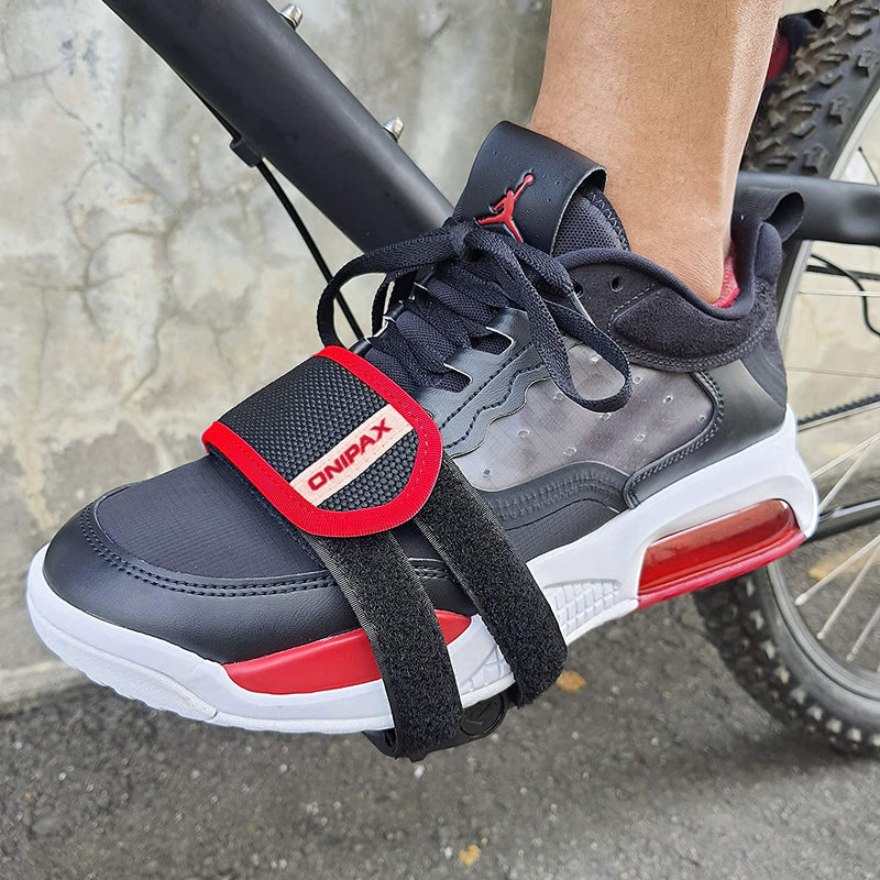 ONIPAX Outdoor Bike Pedal Straps Toe Clips Straps Tape 2 PCS Red