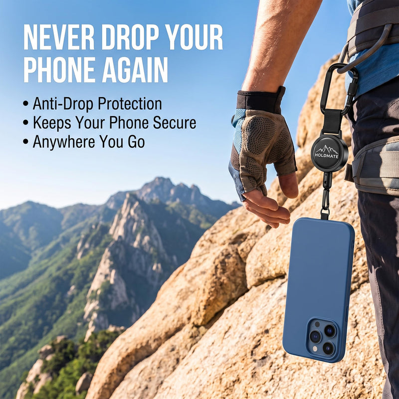 Anti-Drop Phone Lanyard with Retractable Steel Cord, Phone Tether Strap for Travel & Outdoor Use 2