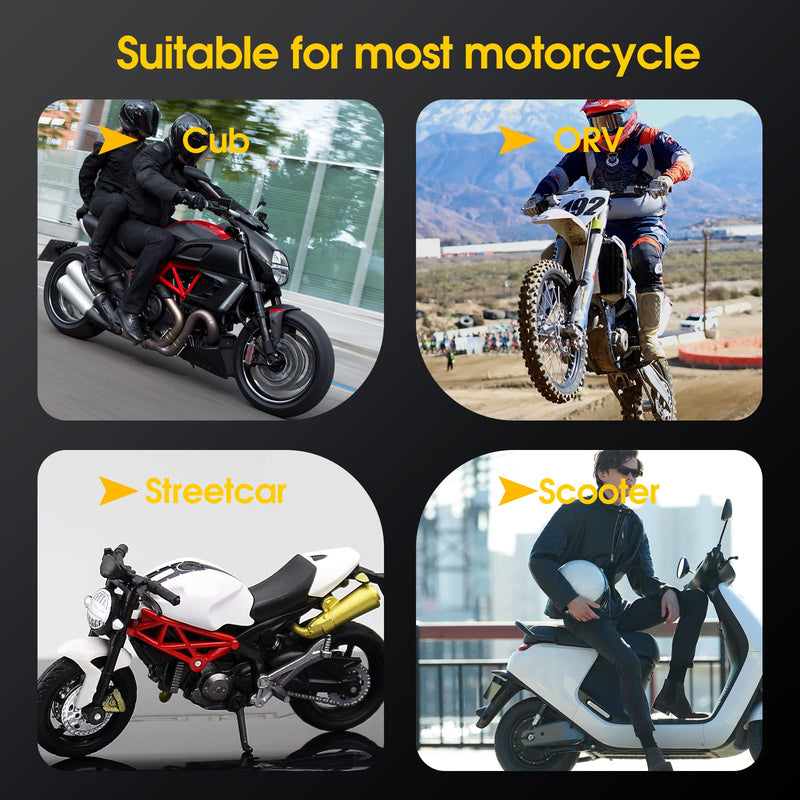 leepee Motorcycle Tire Pressure Monitoring System, Tire Pressure and Temperature Alarm, Wireless Motorcycle TPMS with 2 External Sensors, Support iOS and Android