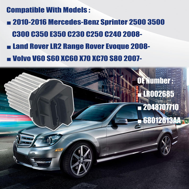 AITKEN A/C Blower Motor Resistor for Mercedes-Benz Sprinter 2500 3500 C300 C350 for Land Rover LR2 Range Rover Evoque for Volvo V60 S60 XC60 X70 XC70 S80 Replace #68012613AA,2048707710, LR002685 30767040/ 2048707710 w/ auto temp. control