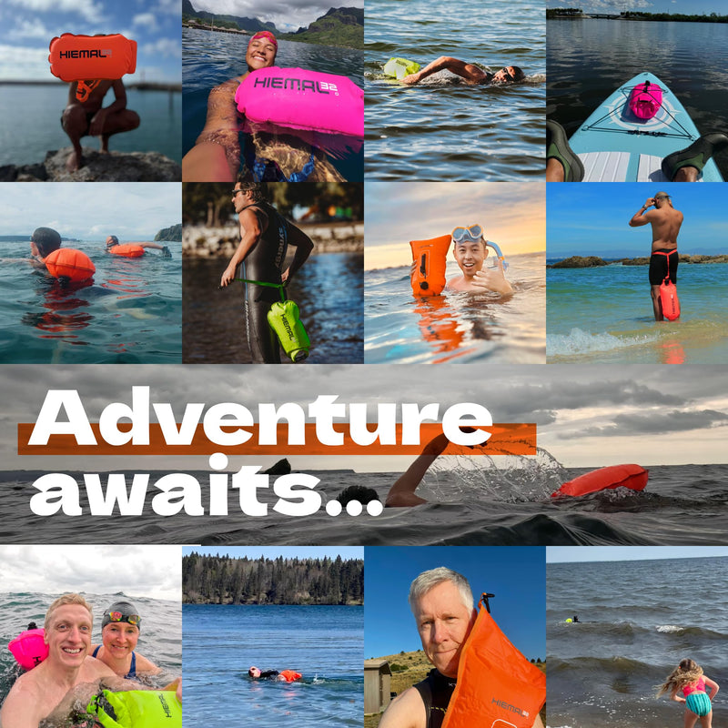 Swim Buoy for Open Water with Dry Bag 15L - Fully Waterproof Swim Bubble - Be Safe with Higher Visibility, Toughened Nylon and Rest Handle Swimming Buoy - Open Water Buoy for All Season Swimmers Orange
