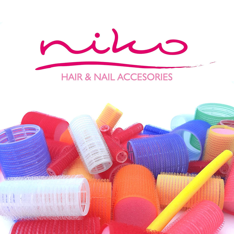 NIKO 10-Pack 20 mm SHORT Twist Flex Rods – Foam Flexible Rollers, Bendy Light Curlers for Curls and Waves, Styling Tool for Hairdresser Salon/Barber – random colour (20 mm) 10 count (Pack of 1)