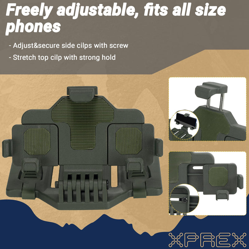 Tactical Phone Holder,MOLLE Phone Chest Mount Holder for 4.7"-7.7" Screens Plate Carrier Phone Mount,Adjust Tactical Gear Plate Carrier Vest Accessories for Tactical,Car,Office Ranger Green
