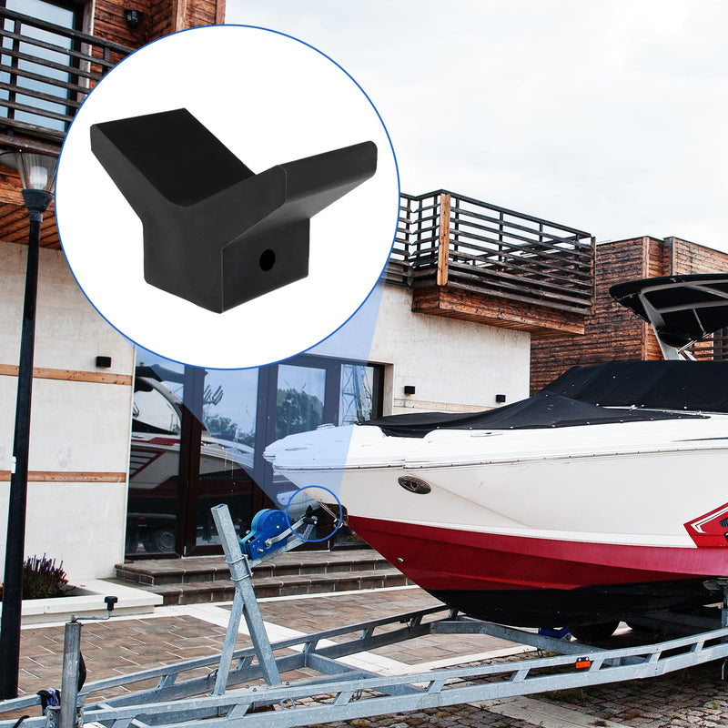 Kesoto 6 Inch Mounting Width Boat Trailer Non Marking Black Molded Rubber V Bow Stop