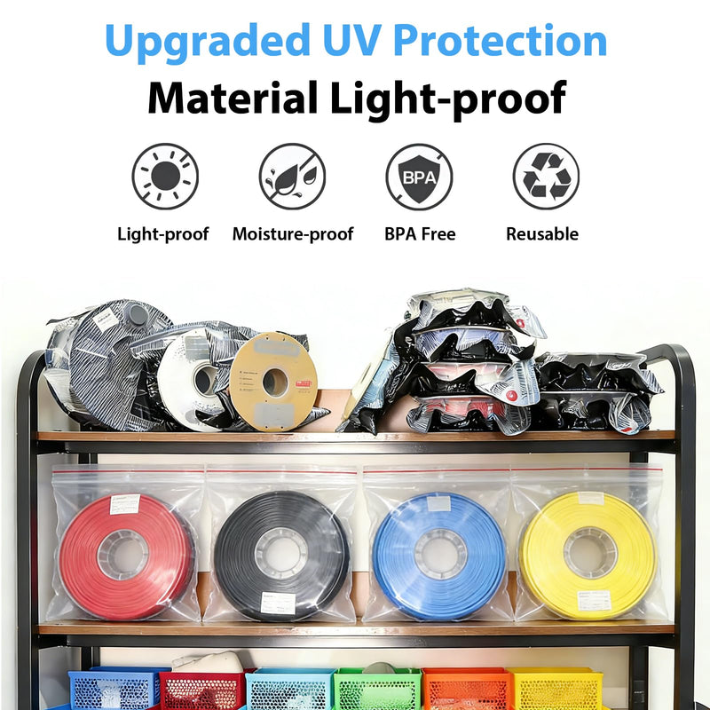 AONEGOLD 30pcs 3D Printer Filament Storage Bags Vacuum Storage Bags Kit 3D Printer Accessories with 30 Desiccants, Auto Pump, 6 Sealing Clips, Dust Proof, Humidity Resistant (12.6 * 13.38 in)