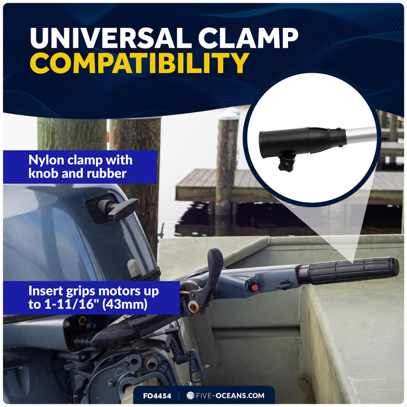 Five Oceans Telescopic Tiller Extension Handle for Outboard & Trolling Motors, Extends from 17.5" - 25", Twist-Lock - Aluminum Tubing with Anti Slip Handle - FO4454