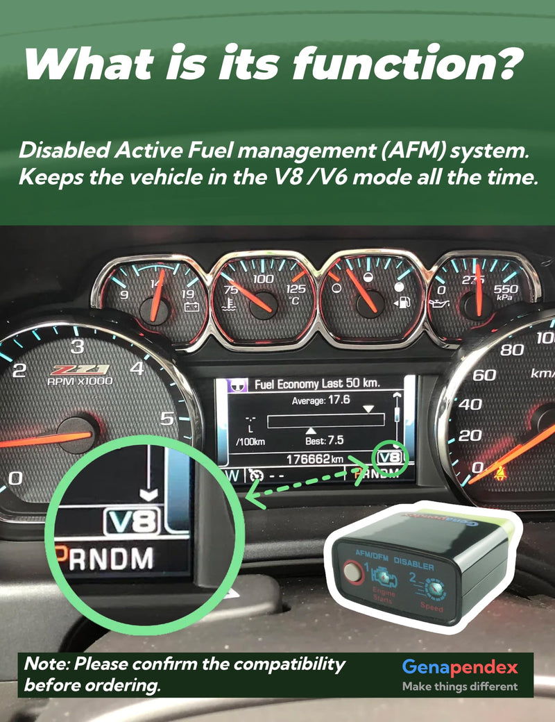 AFM/DFM Disabler,DOD Disabler Compatible with 5.3 Silverado 6.2 Sierra 2007-2022,Active Fuel Management Disable Module,Plug & Play.(Black) Black