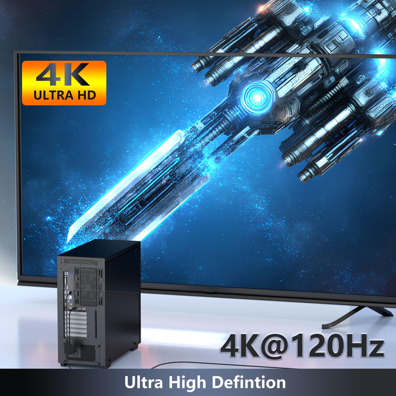 Displayport MST Hub, 4K@120Hz Display Port Splitter for Dual Monitors, DP to Dual DP Adapter 1 in 2 Out, DisplayPort Splitter Extended Display, Monitor Splitter for Laptop, Desktop, Graphics Card