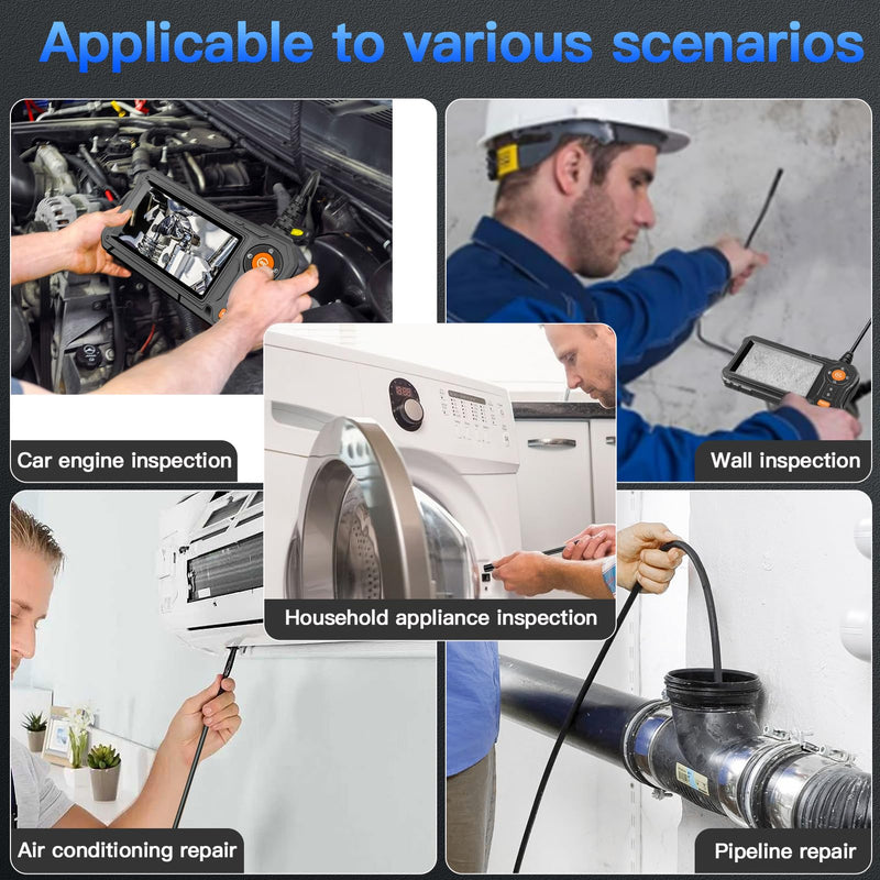 Endoscope Camera with Light - 4.3" LCD Screen Inspection Cameras,IP67 Waterproof Borescope with 8 Adjustable LED Lights,HD 1080P Endoscope Camera 16.5ft Semi-Rigid Cord,gifts for men tools and gadgets Grand 30-(2024 version)