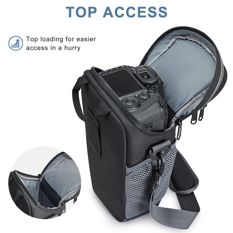 S-ZONE Camera Bag DSLR/SLR Waterproof Camera Case for Photographers Holster Compatible with Nikon Canon Sony | Strong Buckle,Rain Cover,Compatible with Nikon Canon Sony Dark Blue