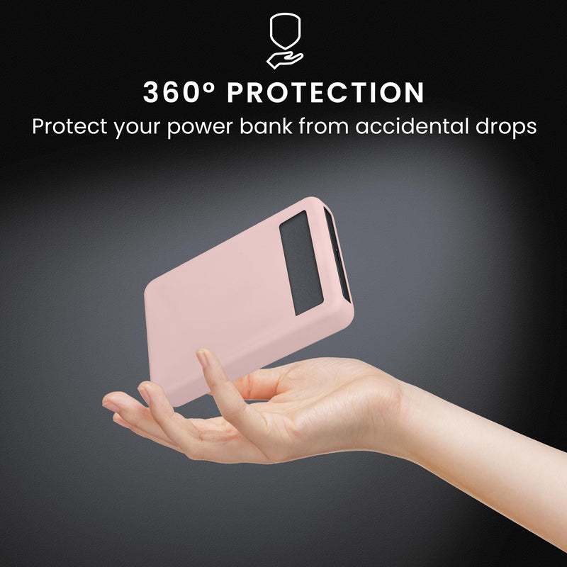 kwmobile Case Compatible with TORRAS MiniMag 10000mAh - Portable Powerbank Cover - External Battery Charger Bag, Shockproof - Dusty Pink