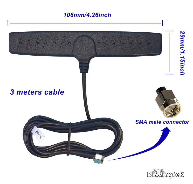 Outdoor 10ft Adhesive GSM 3G 4G SMA Antenna, Compatible with Cellular Camera Router Network Card IP Camera Video Hunting Game Camera Security Camera Waterproof T-Shaped 4G Antenna