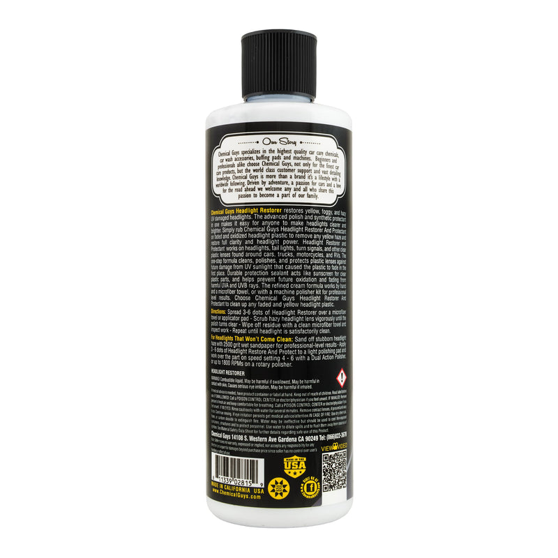 Chemical Guys GAP11516 Headlight Restore and Protect, (Great for Cars, Trucks, SUVs, RVs, Motorcycles, & More) 16 fl oz