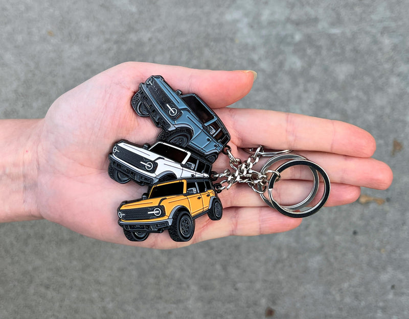 Bronco Keychain Accessories 4 door key chain Fob Cover Cool Mods compatible with Ford Bronco 2022 2023 2024 Area 51