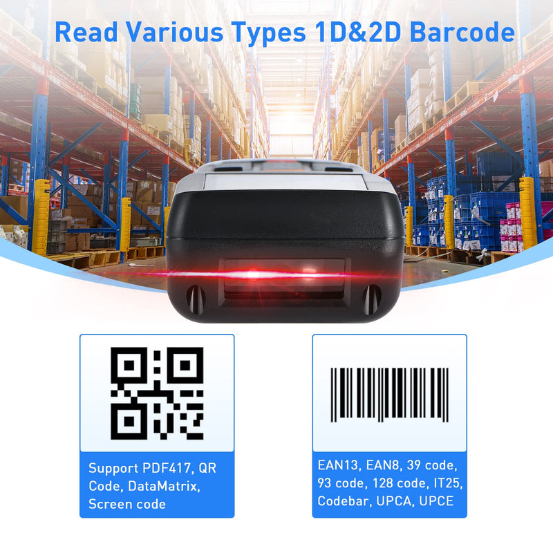 Inventory Barcode Scanner, Wireless Barcode Scanner 1D 2D & PDF417 Data Collector Portable Data Terminal Inventory Device with 2.4G Wireless & USB Wired Connection Bar Code Scanners S-8103T