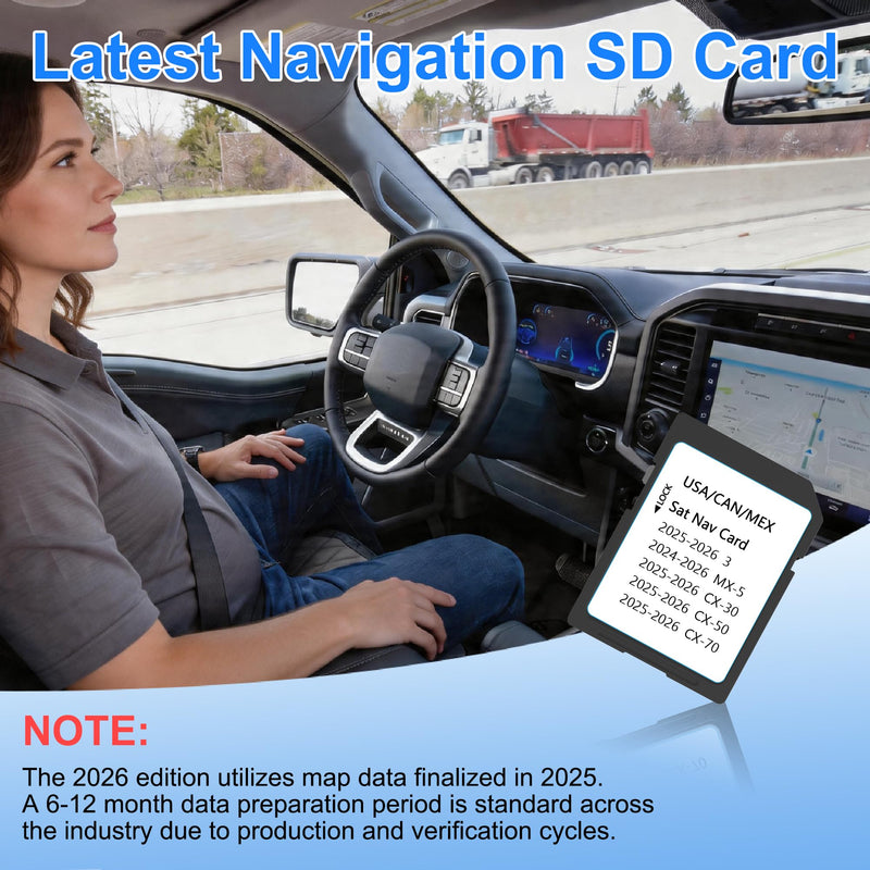 2025-2026 Latest Navigation SD Card - KR9D66EZ1B, Compatible with Mazda 2025 2026 CX-50/3/CX-30/CX-70, 2024-2026 MX-5, Mazda SD Navigation Card for USA Canada Mexico Offline Maps